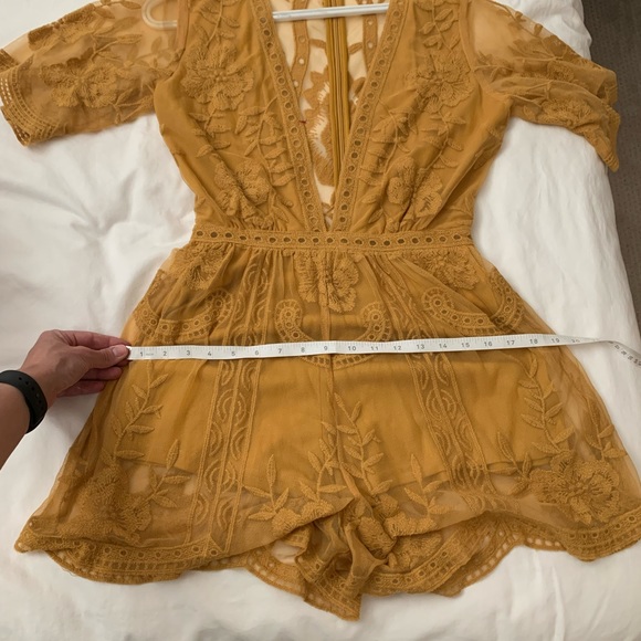 COPY - Yellow Lace Honey Punch Romper - Size Small - Picture 5 of 5